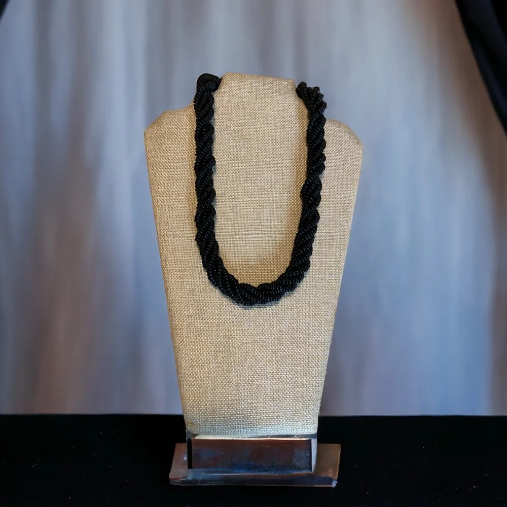 Vintage wooden bead multi strand necklace